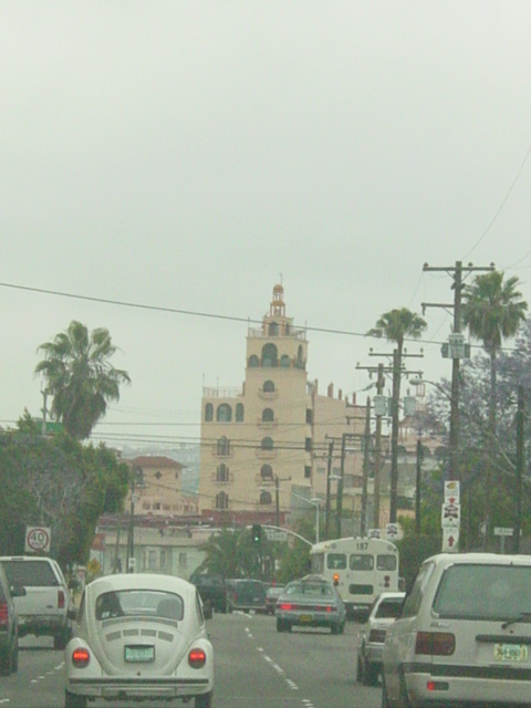 the hotel from the corner of Blvd Aguas Calientes