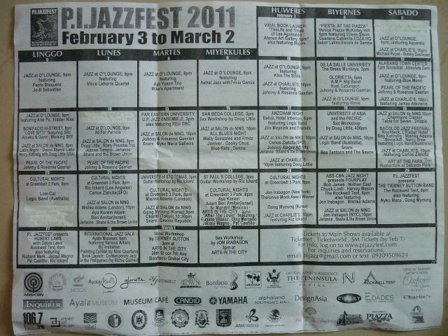 Feb 2011 schedule