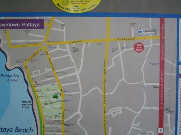 Location of Pattaya Bus Terminal