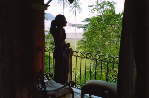 Crystal at balcony