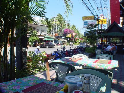 The Café just across the street from the hotel Neptuna in Phuket, Thailand