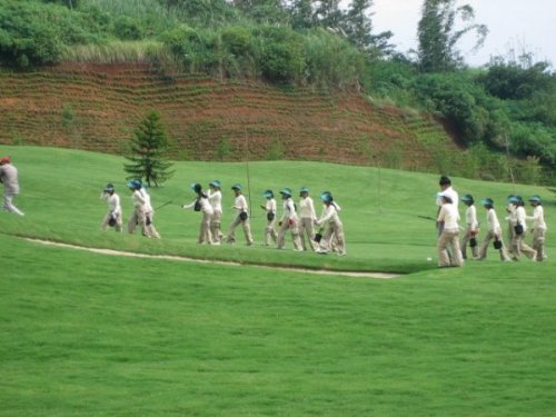 Lady Caddies under training in the new Dago Pakar Mountain View Course