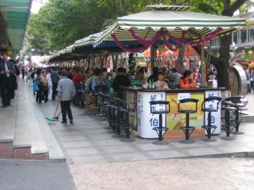 Row of outdoor bars on LHL
