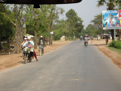Entire families on motorbikes were common