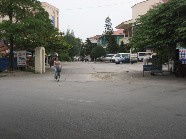 the inverted Y junction entrance to the RLA with WL on bicycle riding out