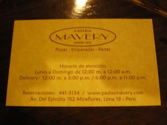 MAVERY CARD