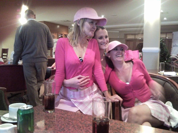 Pink girls at golf day 