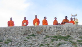 Monks enjoying Laem Prom Thep views